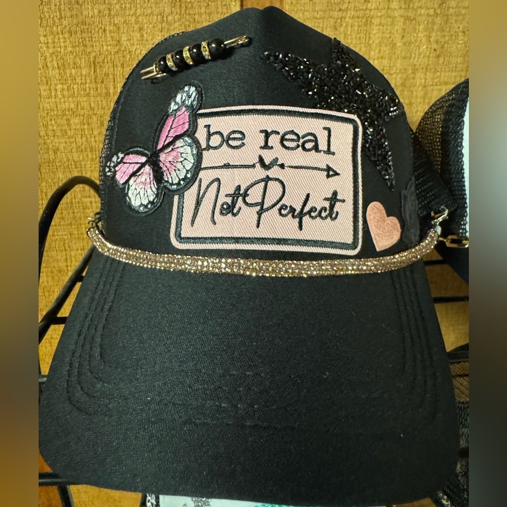 Black Cap with Embellishments